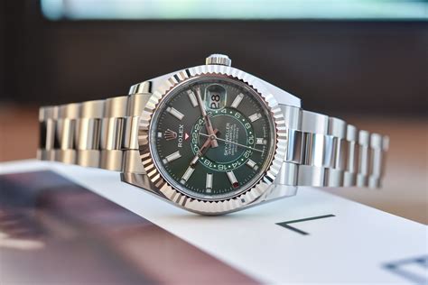 rolex sky-dweller green dial|rolex sky dweller watch price.